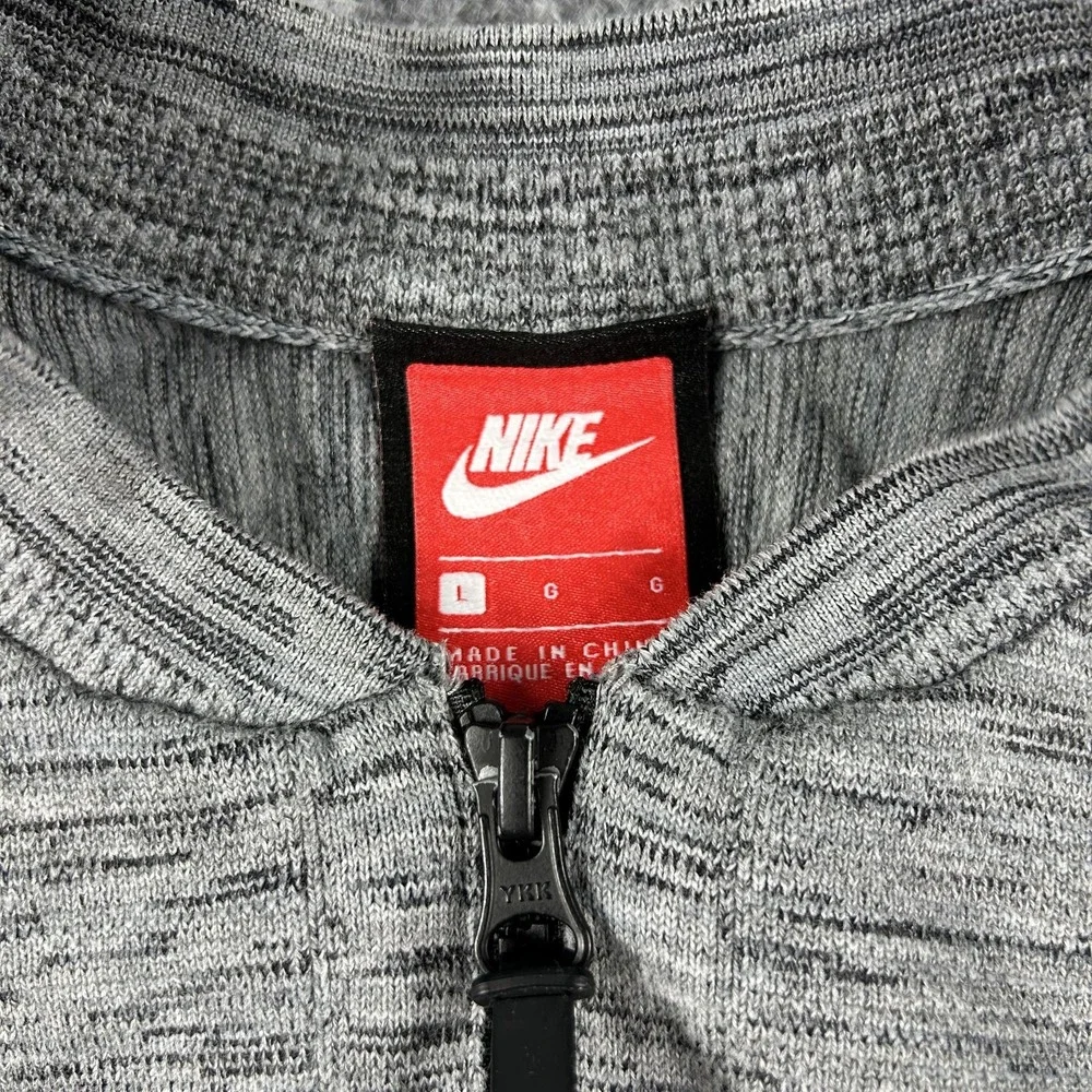 Nike‎ Jacket Mens Large Gray Knit Full Zip Running Track Athleisure Sweater